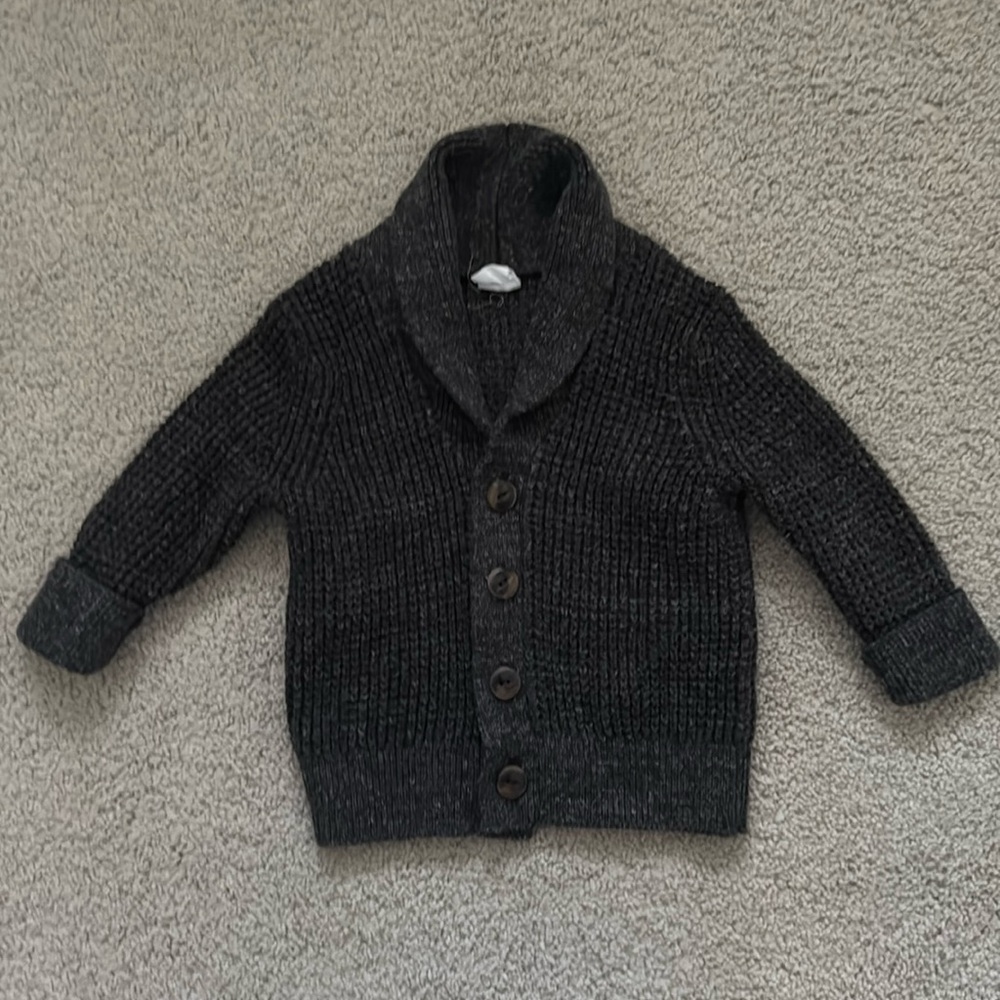 Baby Gap Charcoal Gray Cowl Neck Chunky Cardigan in Size 18-24 Months